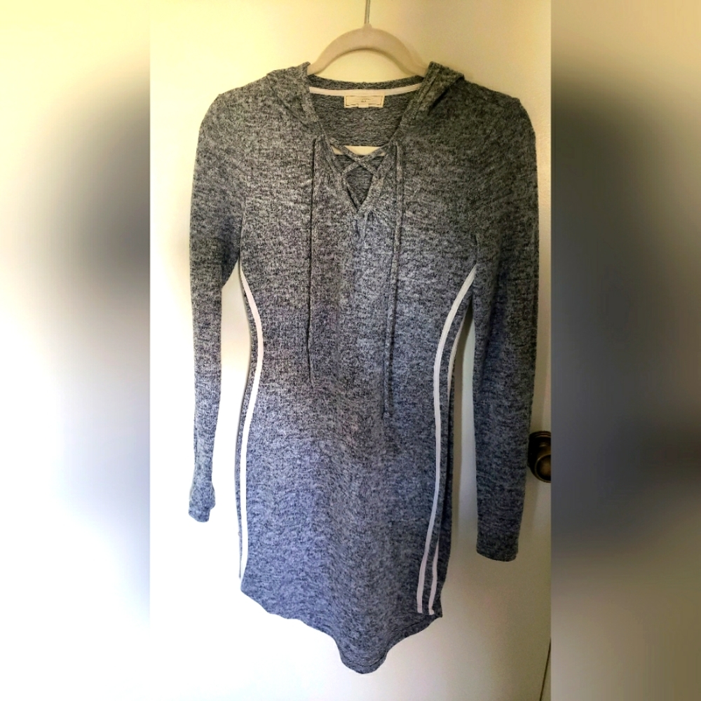 No Comment hoodie dress. Gray. Medium.
